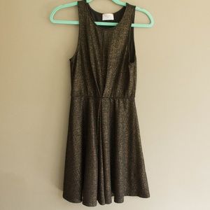 Black and Gold Fit & Flare Dress